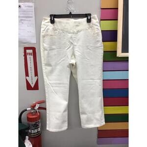 Brandis dress out loud de novo twill cropped jeans 12 coconut new qvc